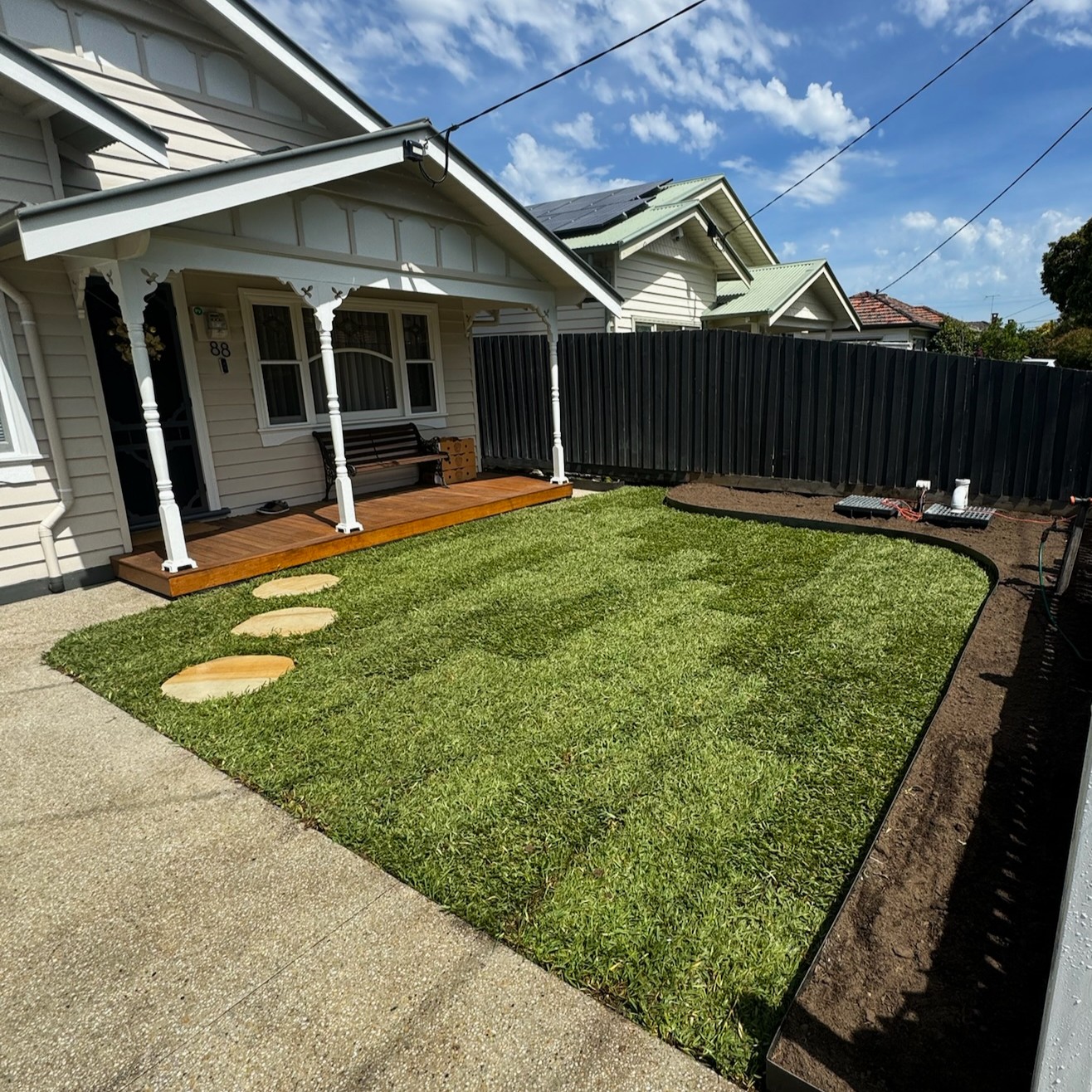 New turf installation and garden landscaping on Instagram